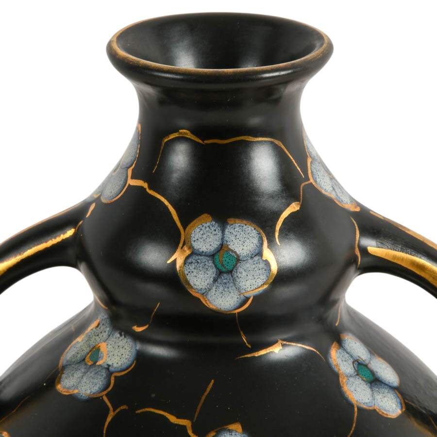 Regina Holland Hand-Painted Black Floral Bud Vase-5