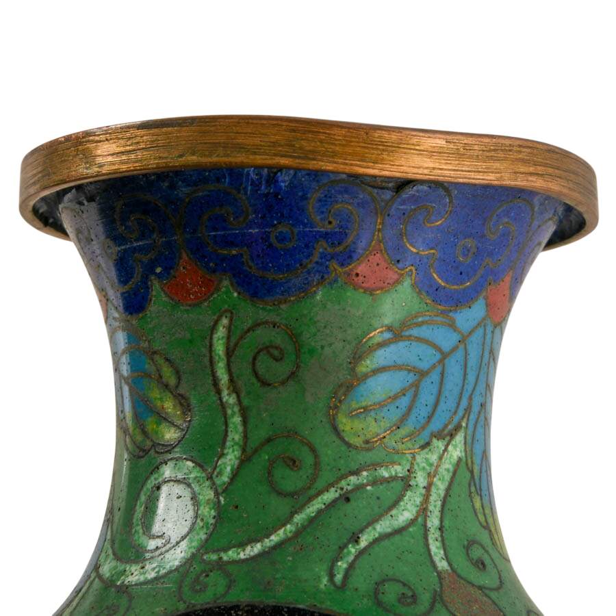 Cloisonné Chinese Landscape Vase-6