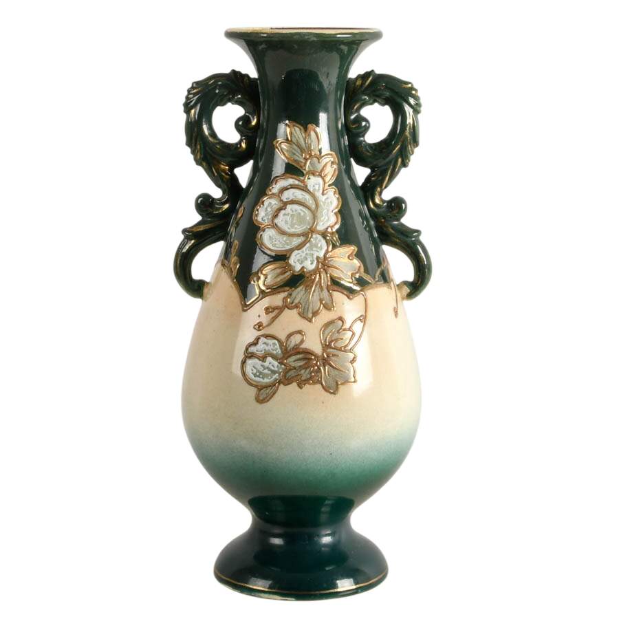 Antique Japanese Floral Ceramic Vase-4