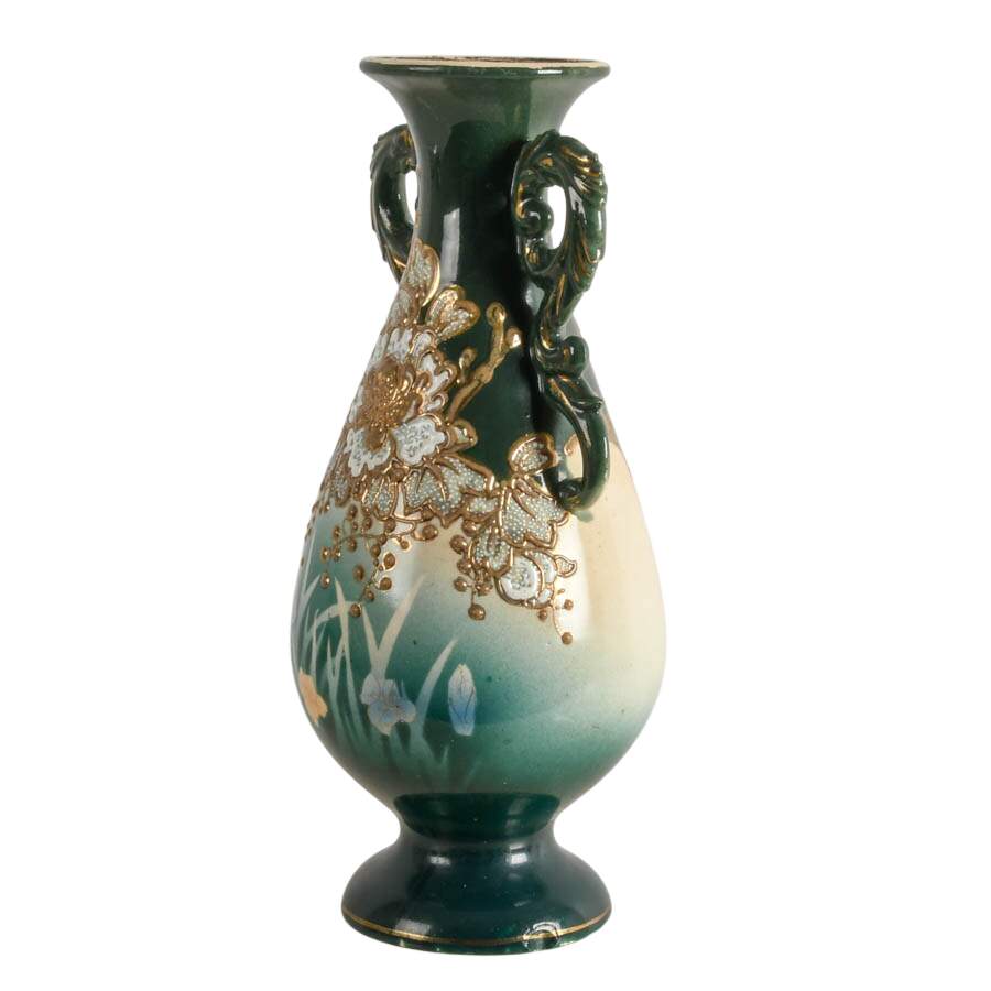Antique Japanese Floral Ceramic Vase-2