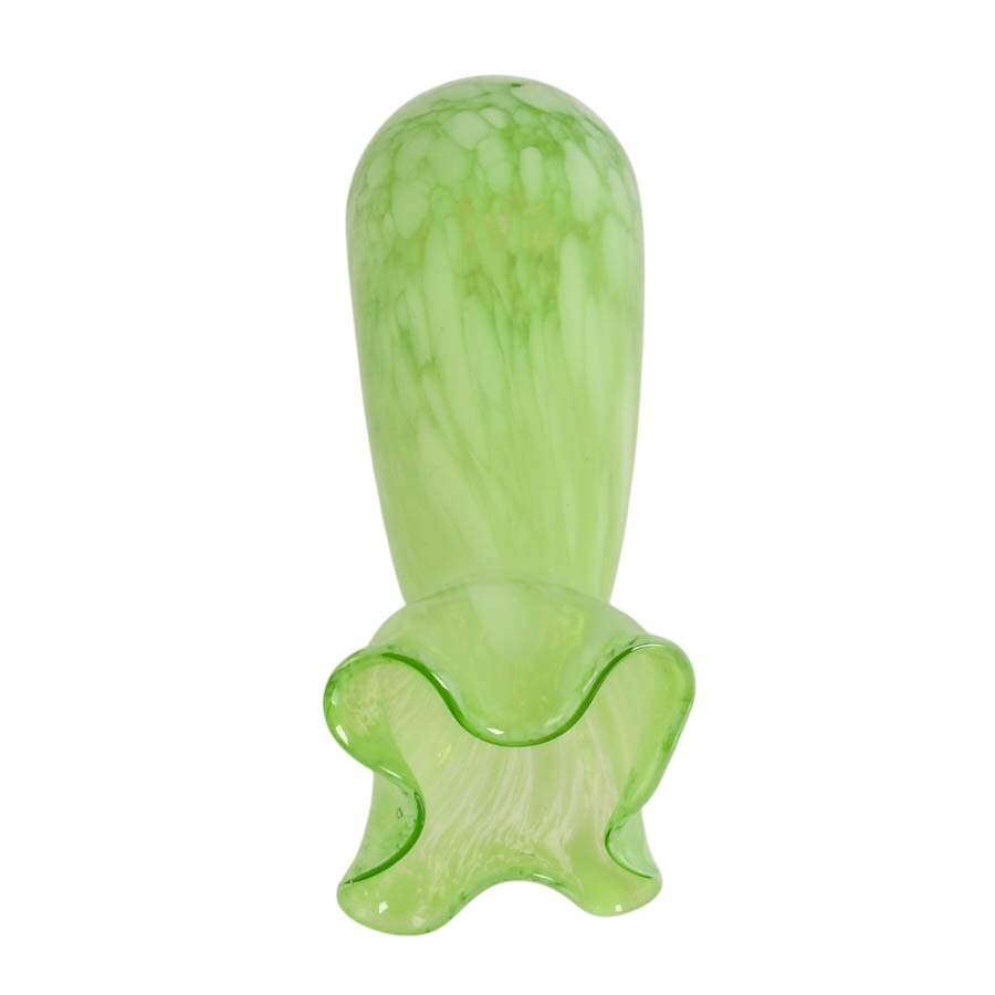 Hand-Blown Uranium-Toned Handkerchief Vase-4