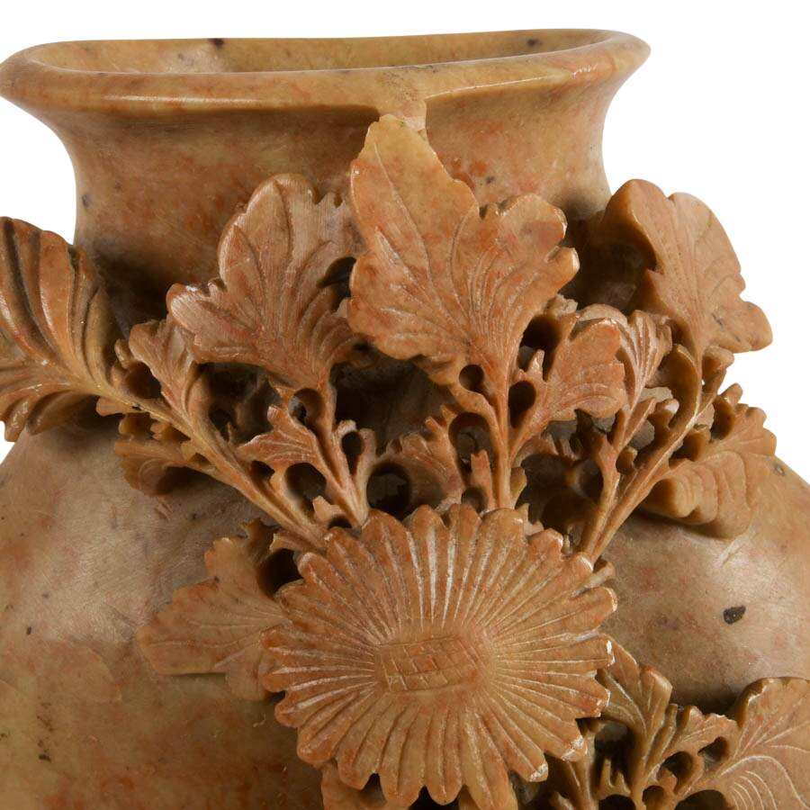 Artisanal Carved Soapstone Floral Home Accent-6