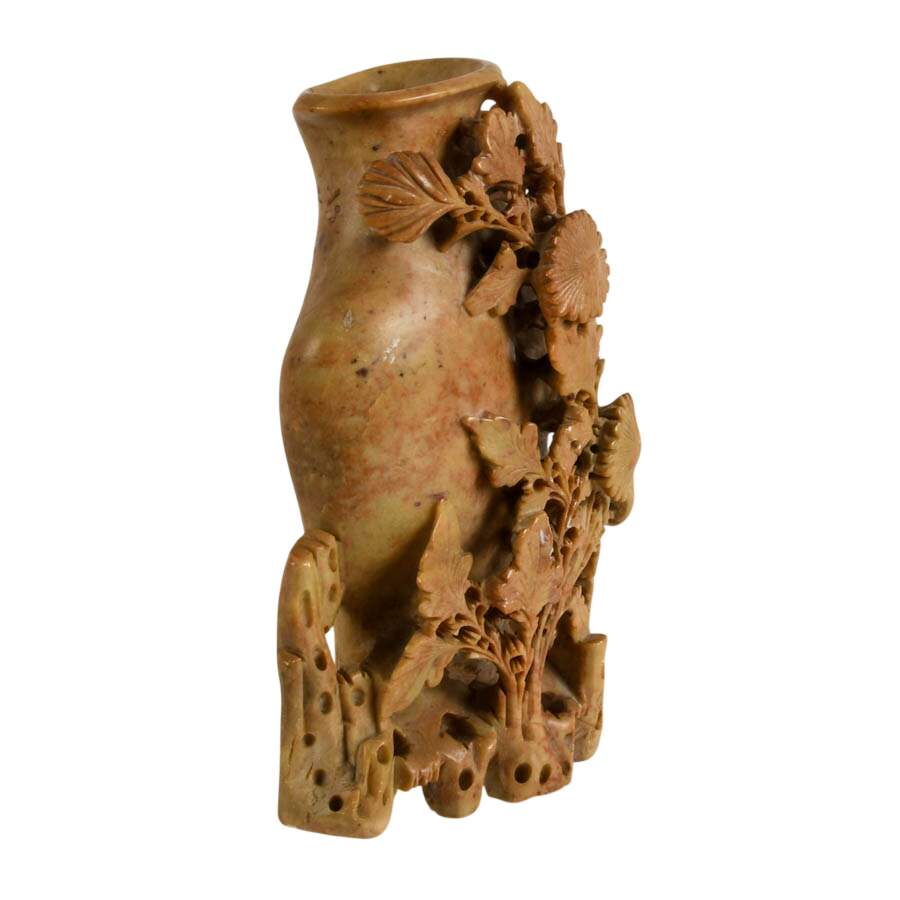 Artisanal Carved Soapstone Floral Home Accent-4