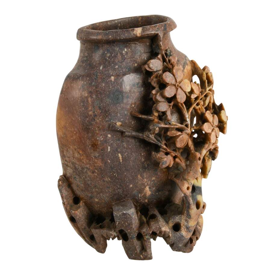Chinese Hand-Carved Soapstone Vase-6