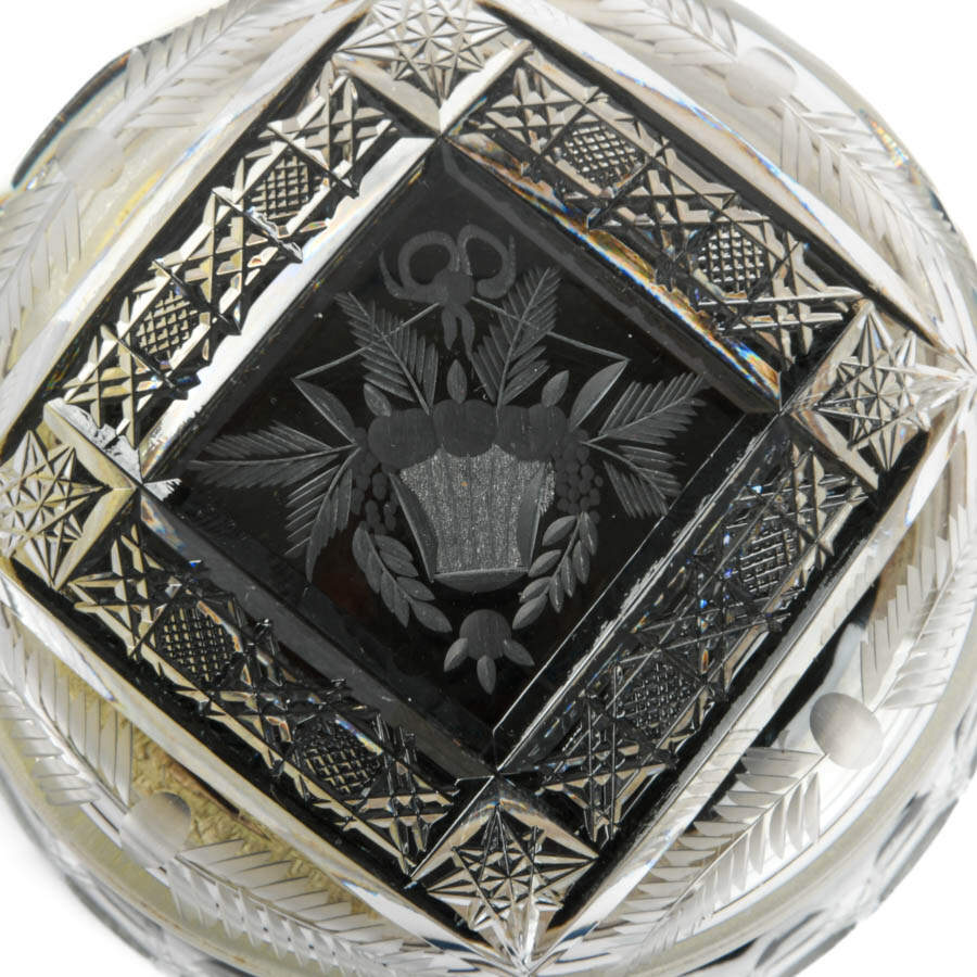 Antique Cut Glass Powder Box-5
