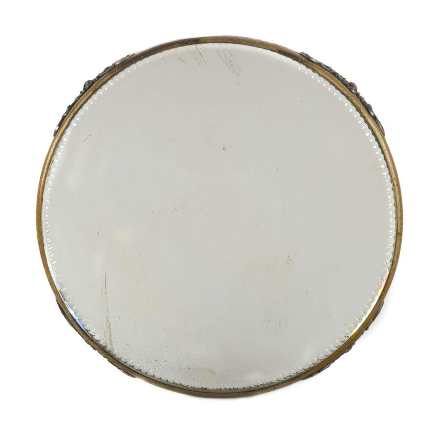 Antique Silver-Plated Footed Vanity Plate-1