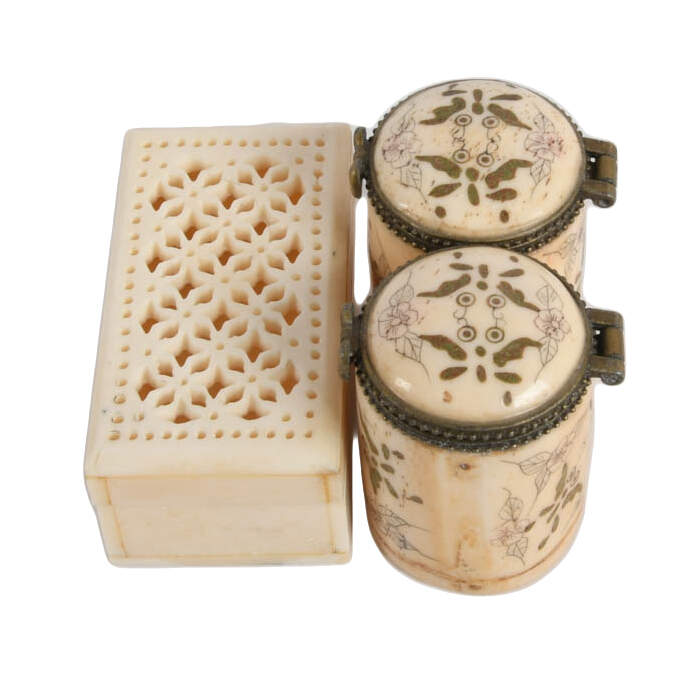 Group of Two Carved Bone Boxes-3