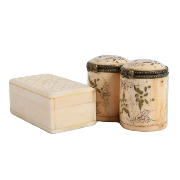 Group of Two Carved Bone Boxes-2