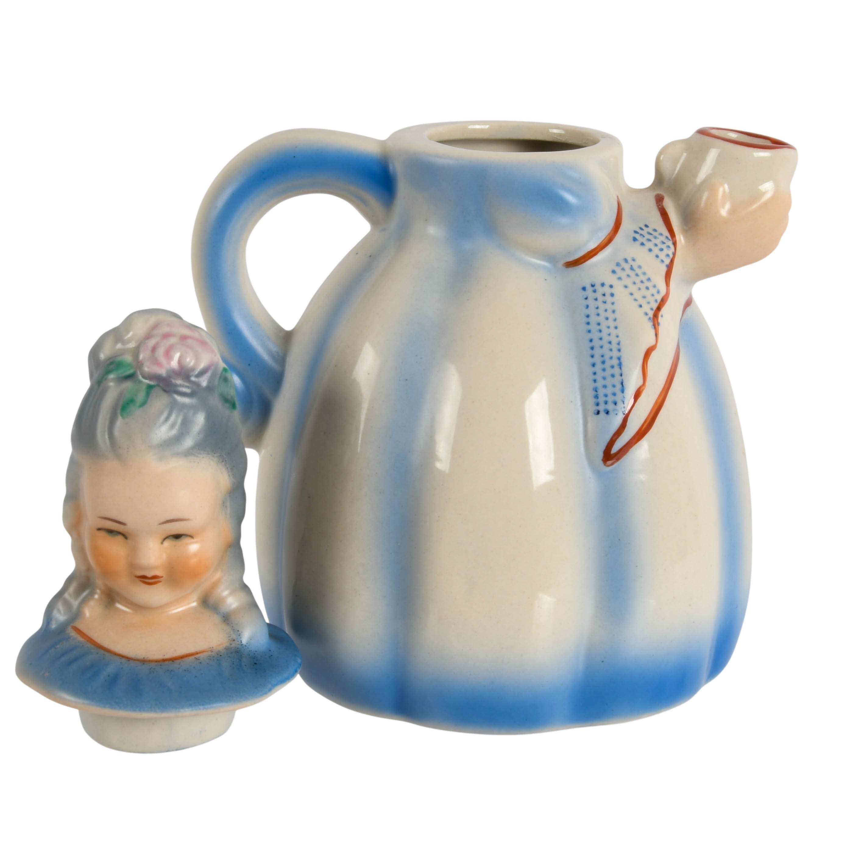 Ladies Items: Colonial Figural Cocoa Pot and 3 Trinket Boxes-7