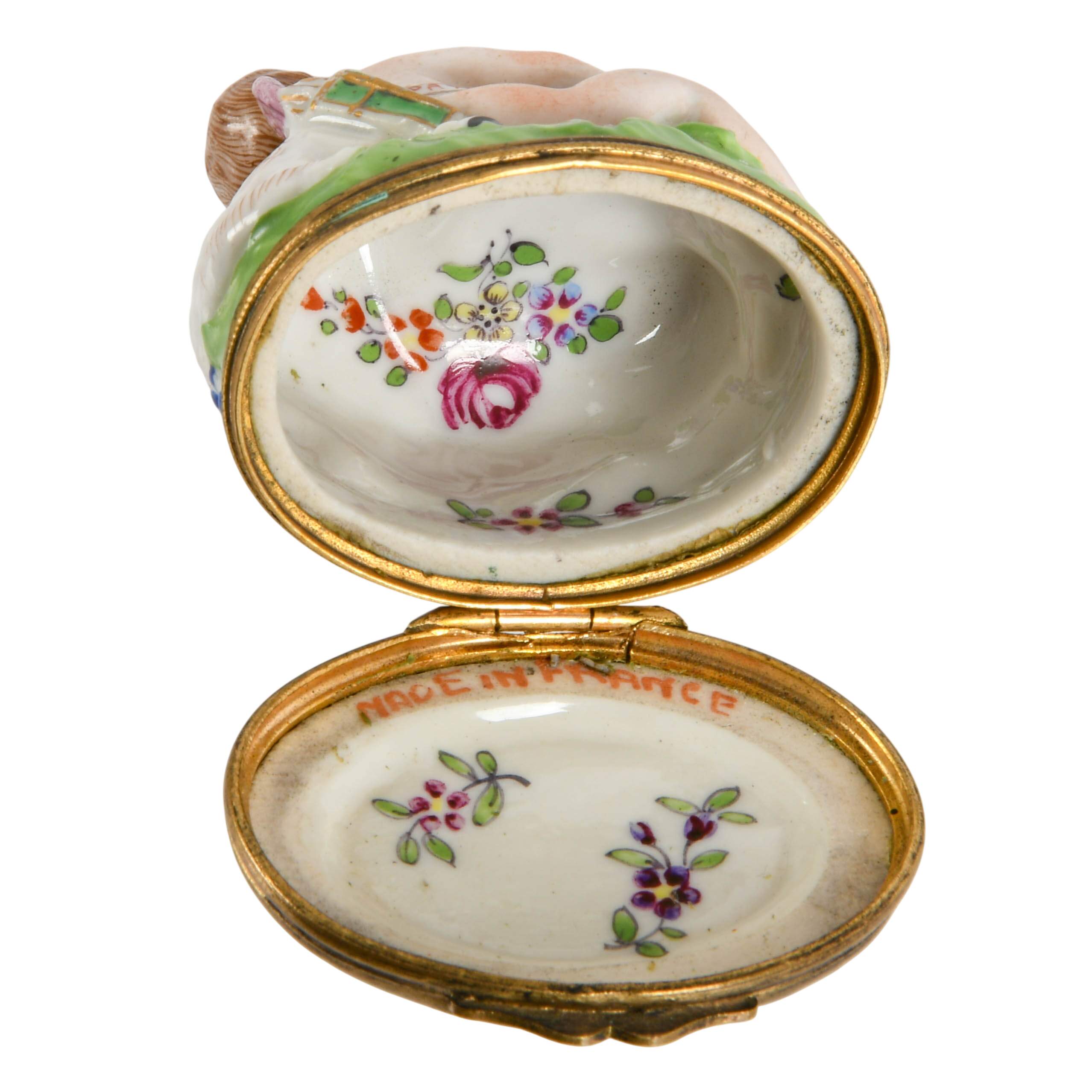 19th-Century French Figural Bonbonniere "Patch Box" in the Chelsea-Style-5