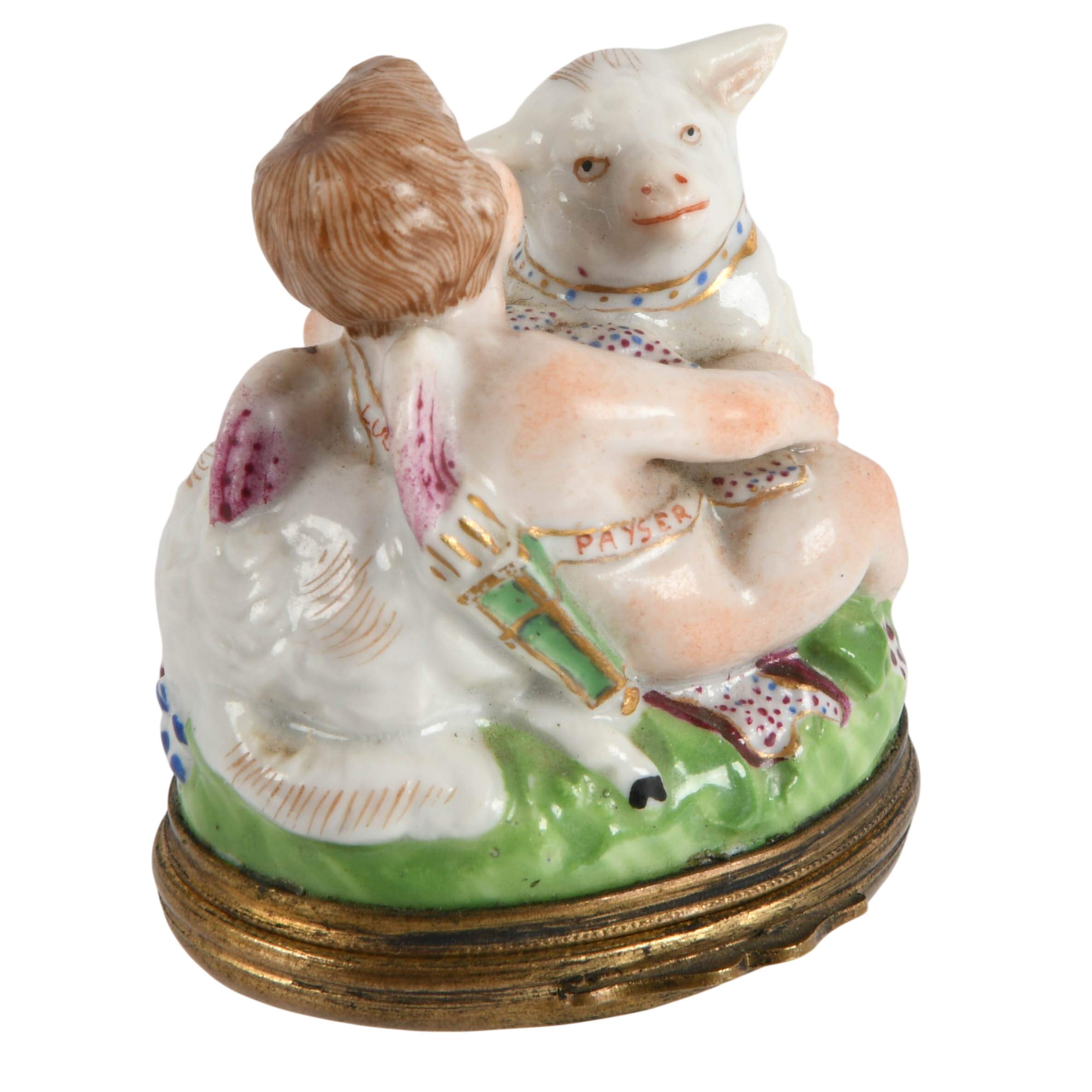 19th-Century French Figural Bonbonniere "Patch Box" in the Chelsea-Style-4