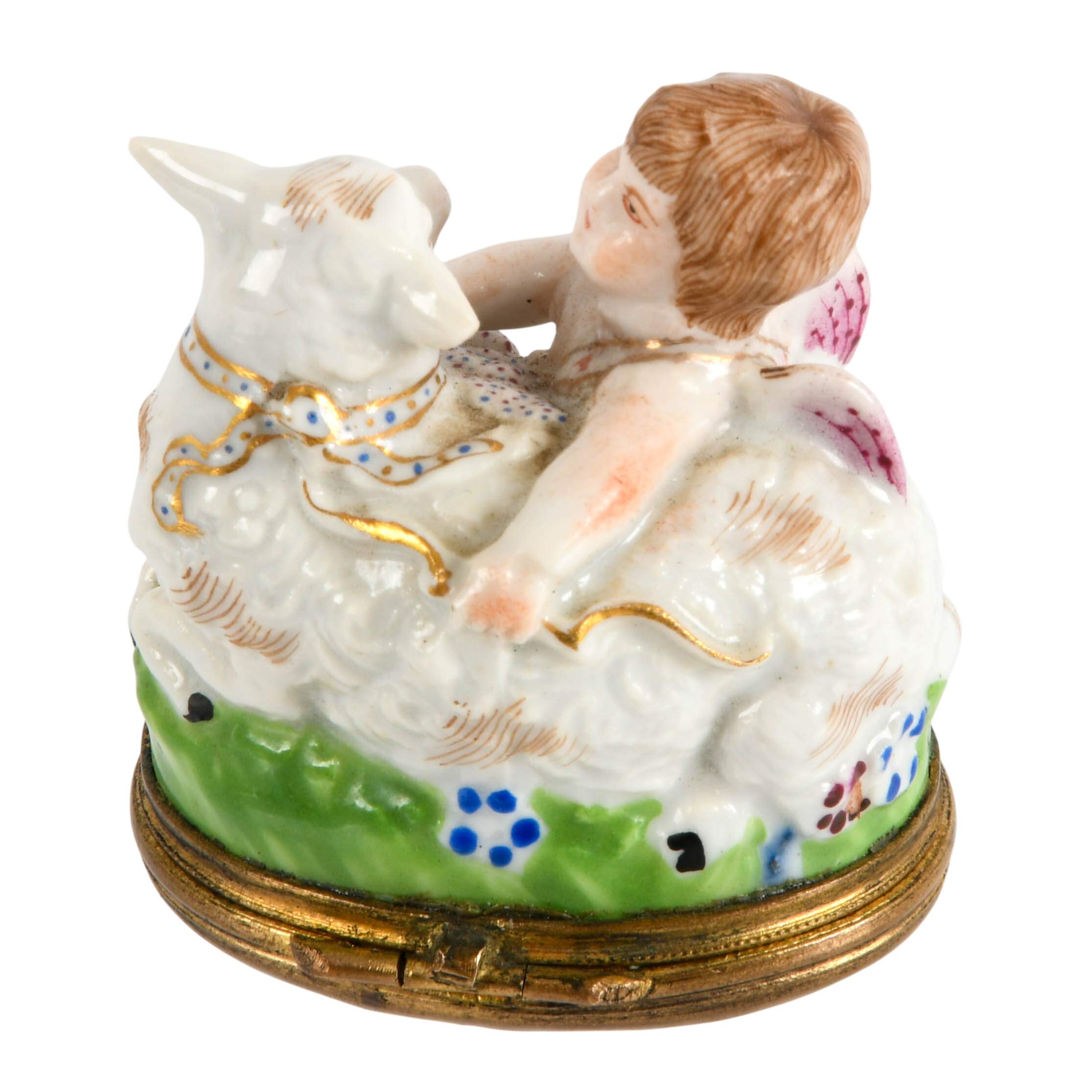 19th-Century French Figural Bonbonniere "Patch Box" in the Chelsea-Style-3