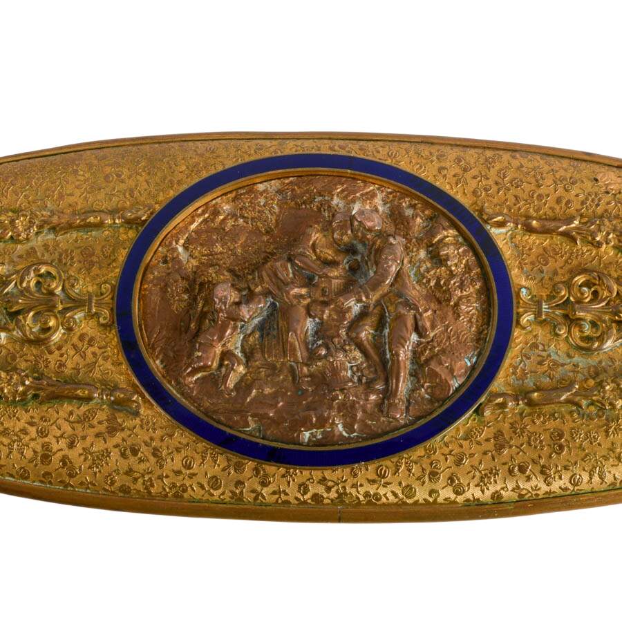 French Gilt Bronze Repoussé Five-Piece Vanity Set-8