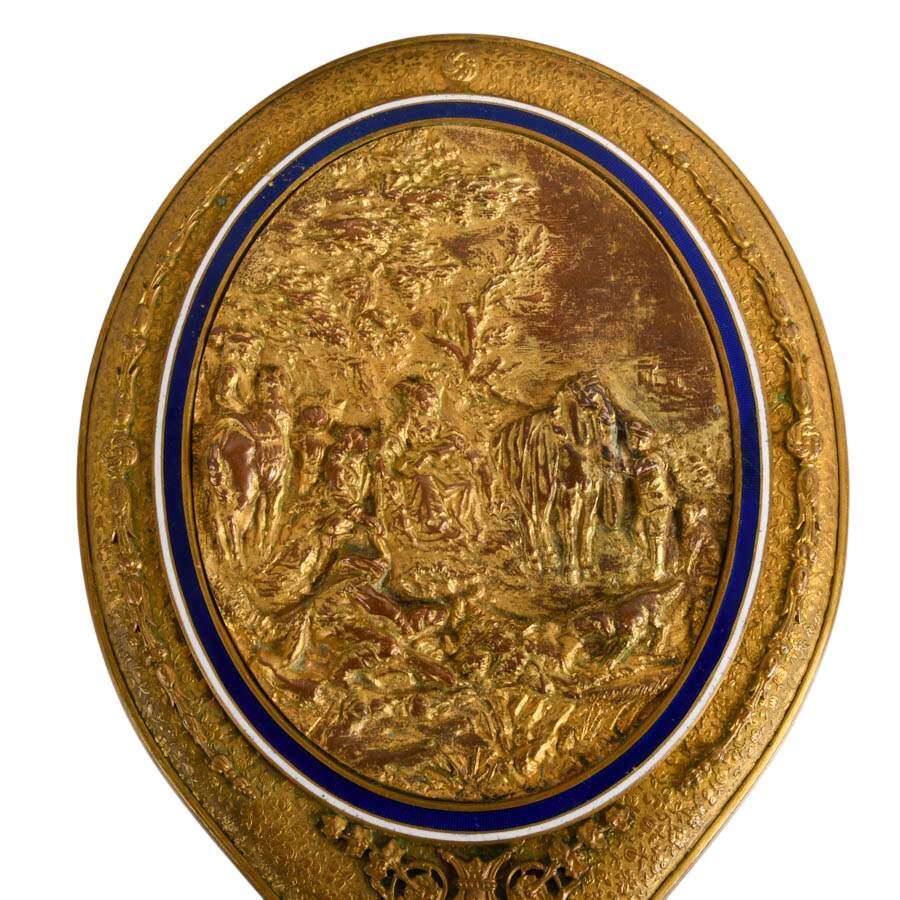 French Gilt Bronze Repoussé Five-Piece Vanity Set-3
