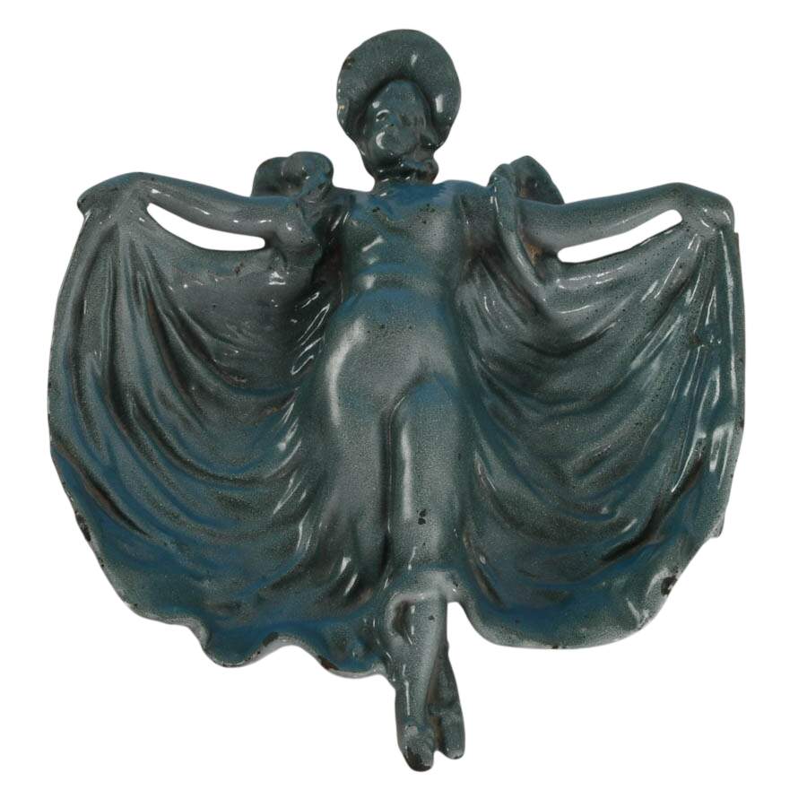Art Nouveau Loie Fuller-Inspired Figural Cast Iron Trinket Dish-1