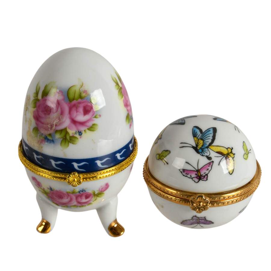 Assortment of Five Figural Trinket Boxes-4