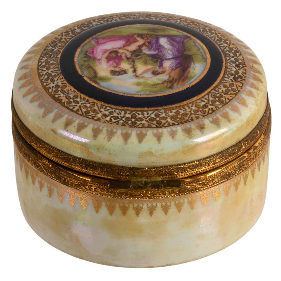 Antique Neoclassical German Porcelain Trinket Box-6
