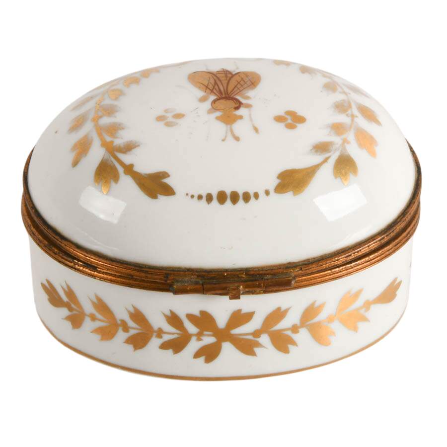 Limoges Hand-Painted Gold Bee Porcelain Trinket Box-5
