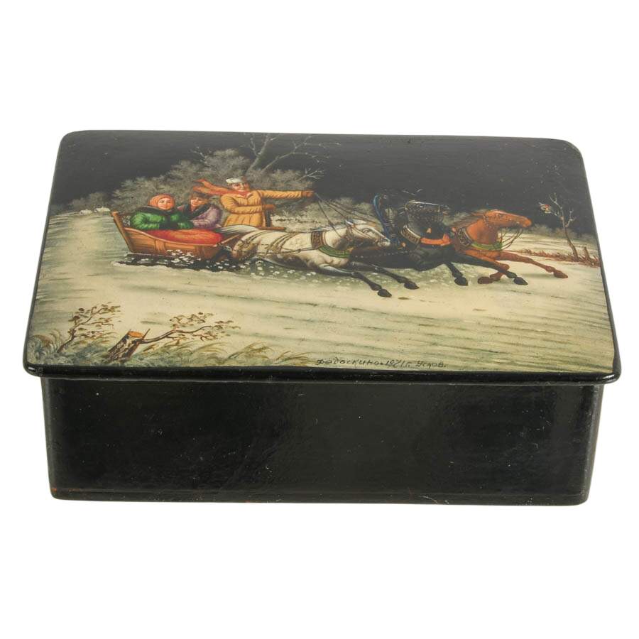 Four Hand-Painted Russian Trinket Boxes-4