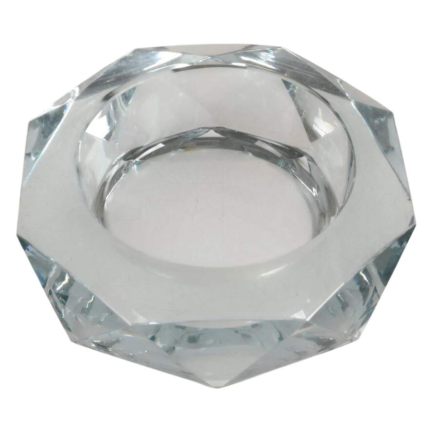 Russian Signed Faceted Lead Crystal Ashtray-3
