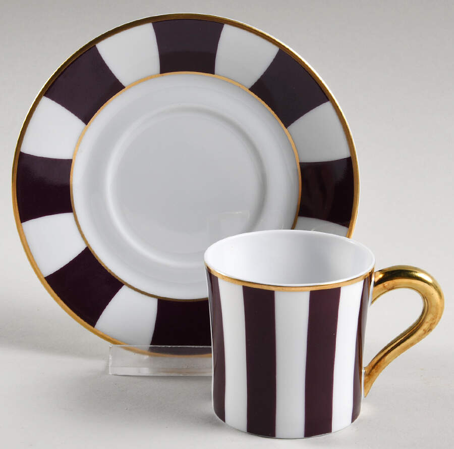 Galerie Royale Black Tulip Flat Demitasse Cup & Saucer Set by
