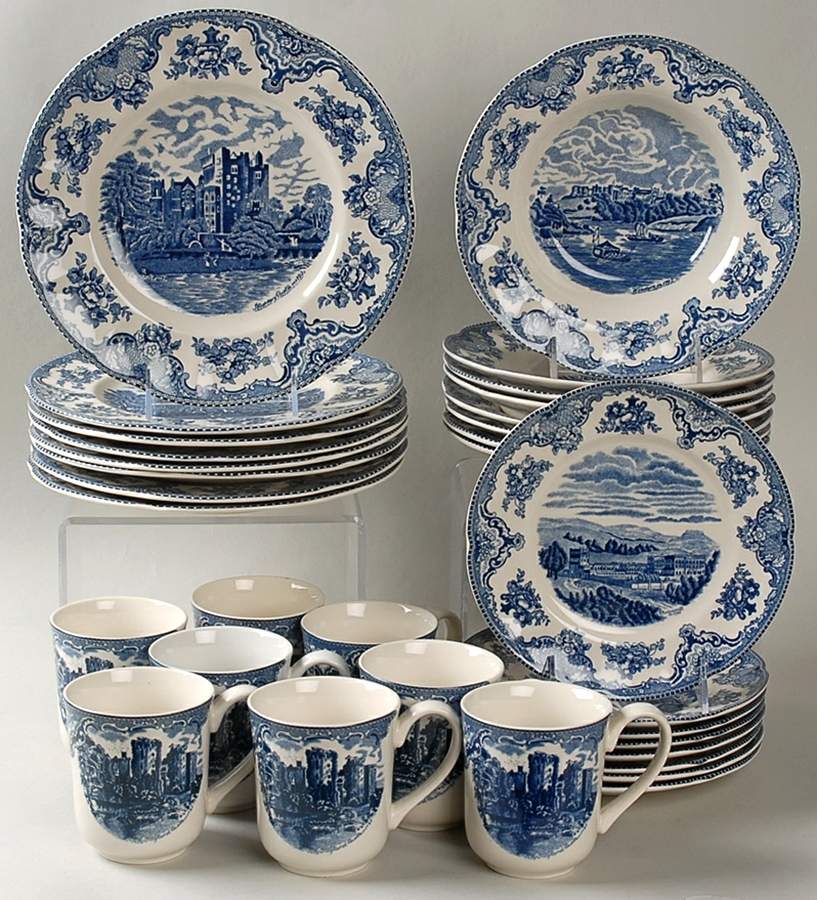 Old Britain Castles Blue (England 1883 Stamp) 32 Piece Set by