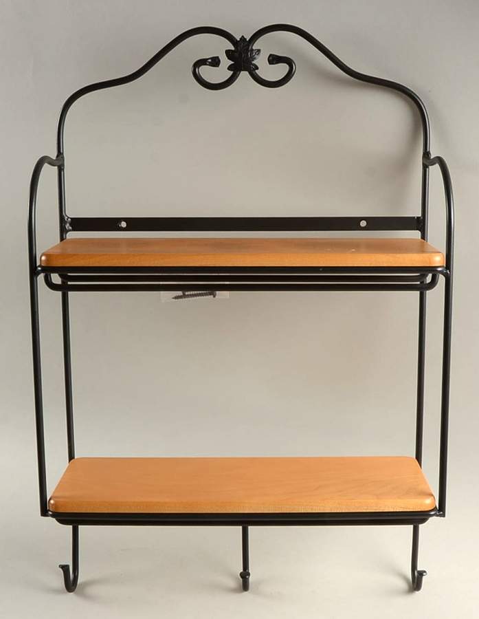 Baskets Metal Envelope Rack & Wood Shelves by Longaberger