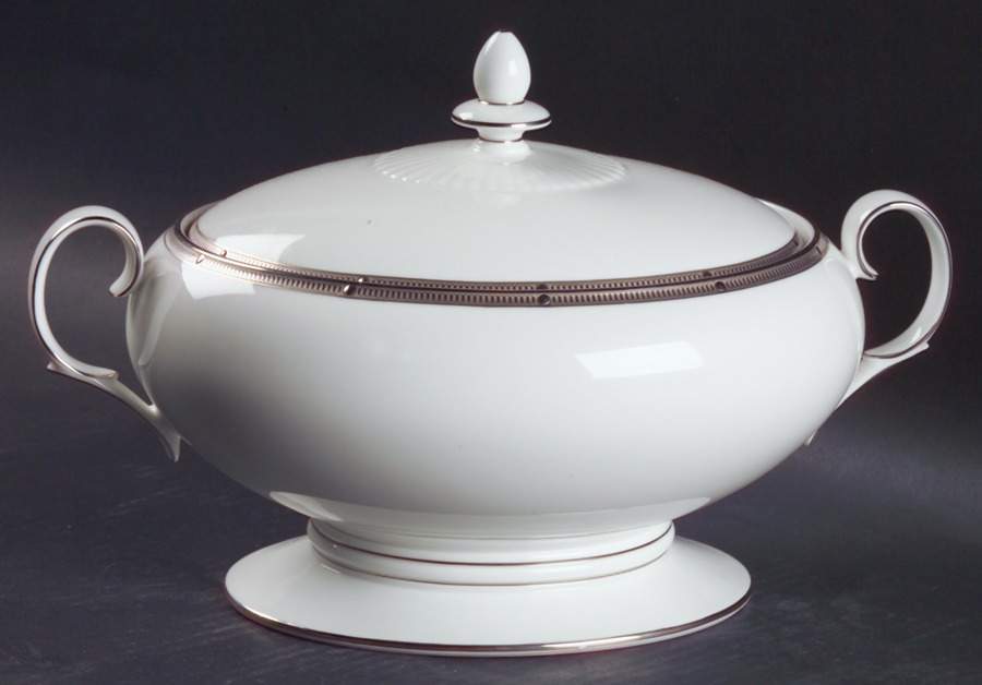 Rochelle Platinum Oval Covered Vegetable by Noritake