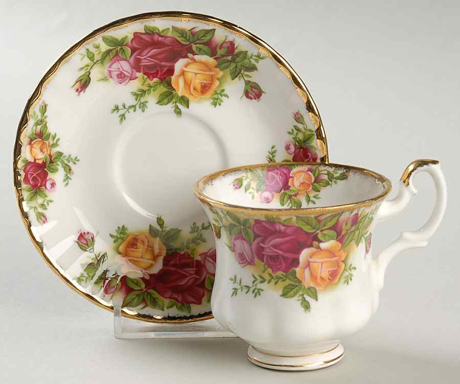 Old Country Roses Footed Demitasse Cup & Saucer Set by Royal