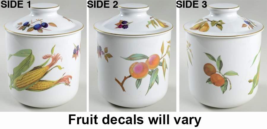 Evesham Gold Large Canister & Lid by Royal Worcester