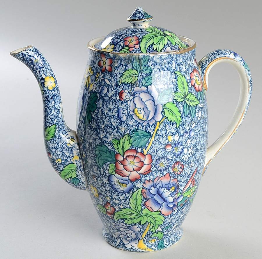 Chintz (Blue Anemone) Albans Shape Coffee Pot & Lid by Royal