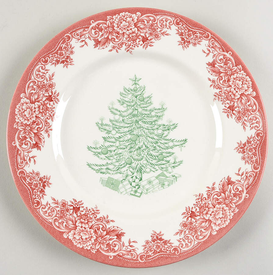 Christmas Tree-Red & Green Dinner Plate by Royal Stafford