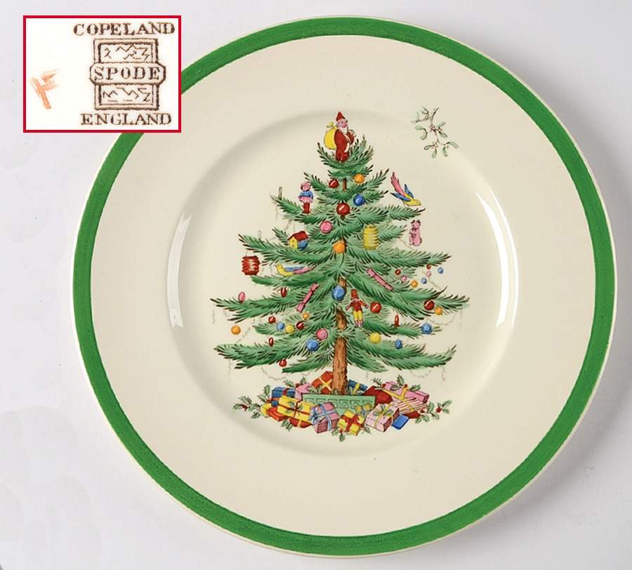 Christmas Tree (Green Trim) Dinner Plate by Spode-1