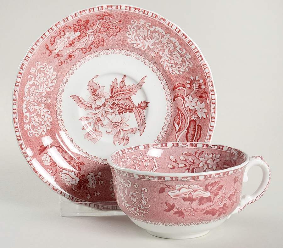 【スポード/Spode】ピンクカミラ　大皿　2枚　中古品 Pink Camilla (Scallop, New Stamp, Microwavable) Oversized Cup