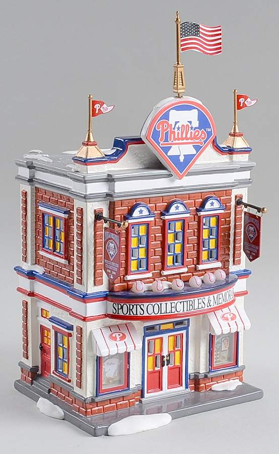 Snow Village Phillies Sports Shop - With Box Bx1284 by Department