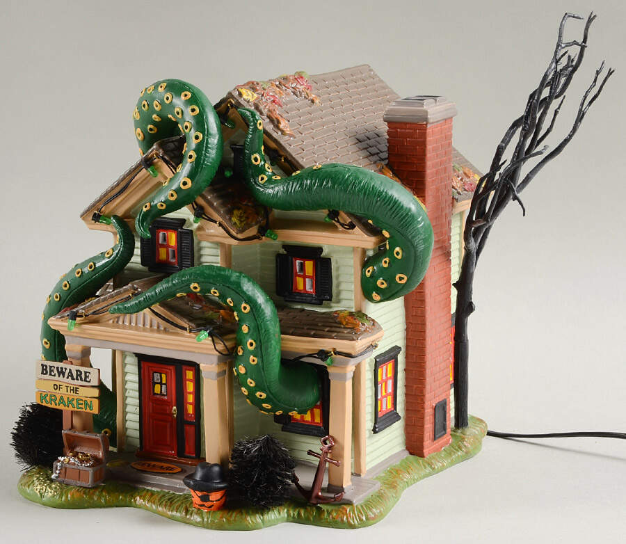 Trick Or Treat Lane - Snow Village Halloween The Kraken House - Boxed by Department 56-3
