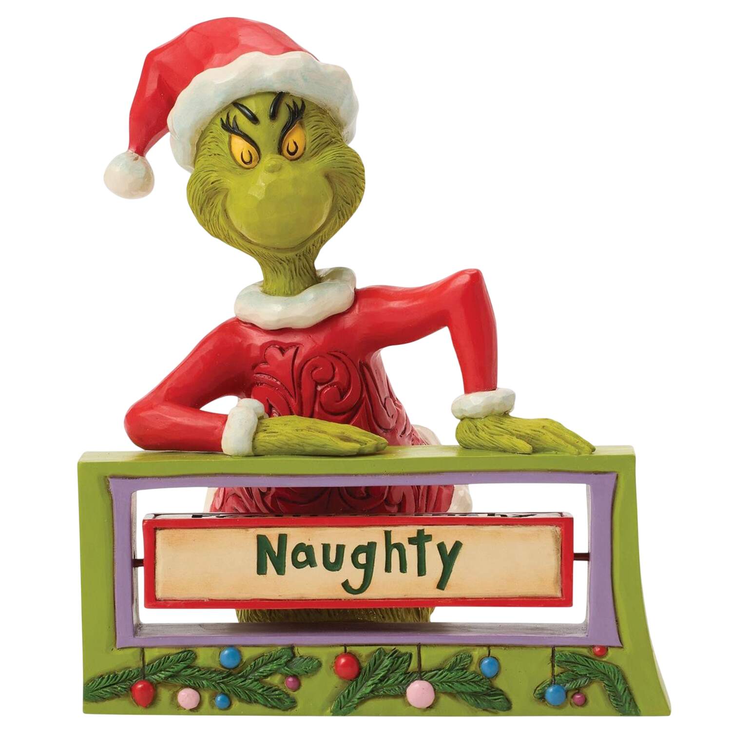 The Grinch - Dr Seuss Grinch With Rotating Messages - Boxed by Jim Shore-3