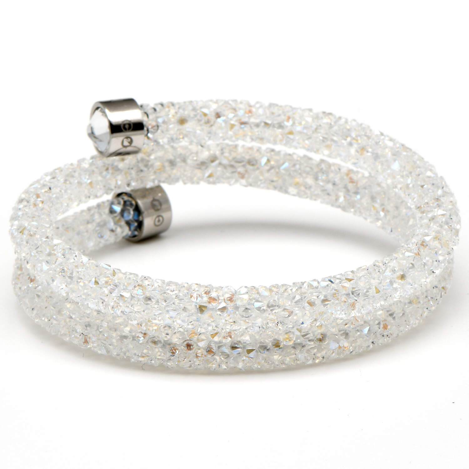 Bracelets Crystaldust Double Bangle - White - Boxed by Swarovski-2