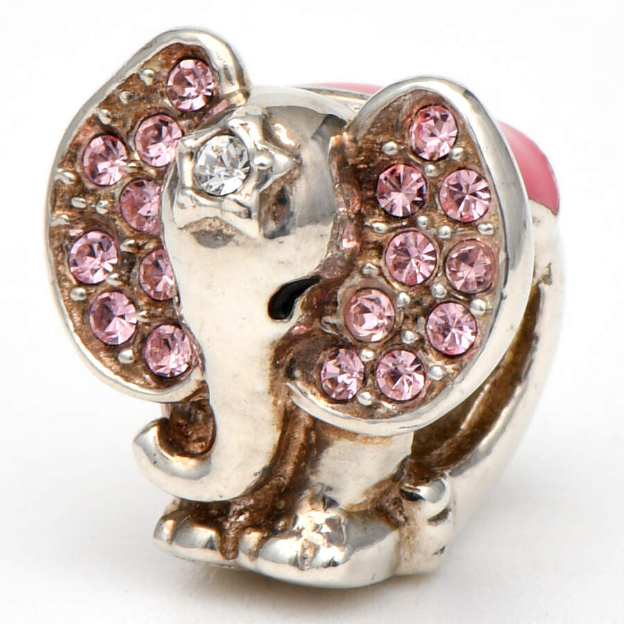 Sterling Chamilia Charms & Beads Pink Elephant Bead - No Box by Swarovski-1