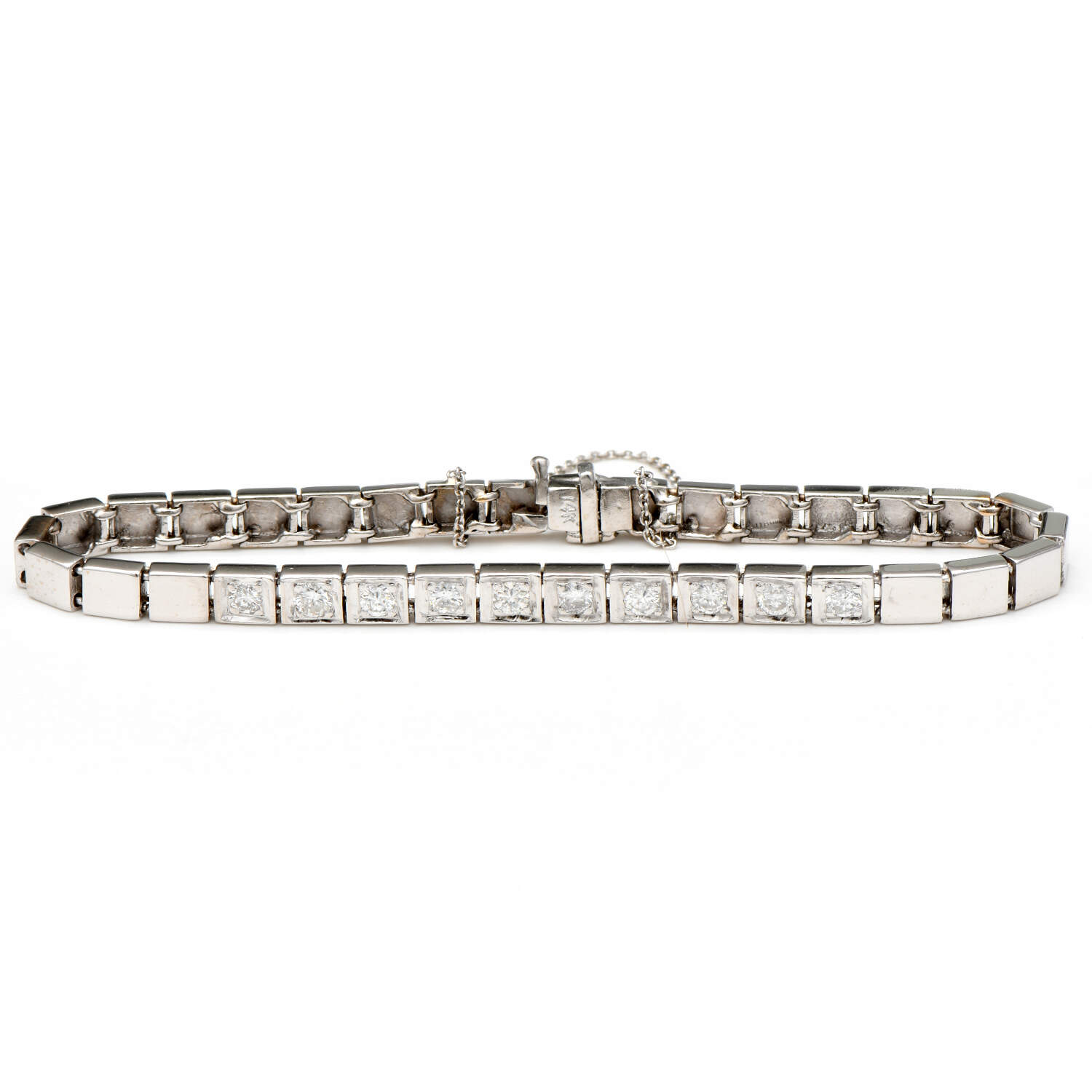 14KW Diamond(1.0) Bar Bracelet-1