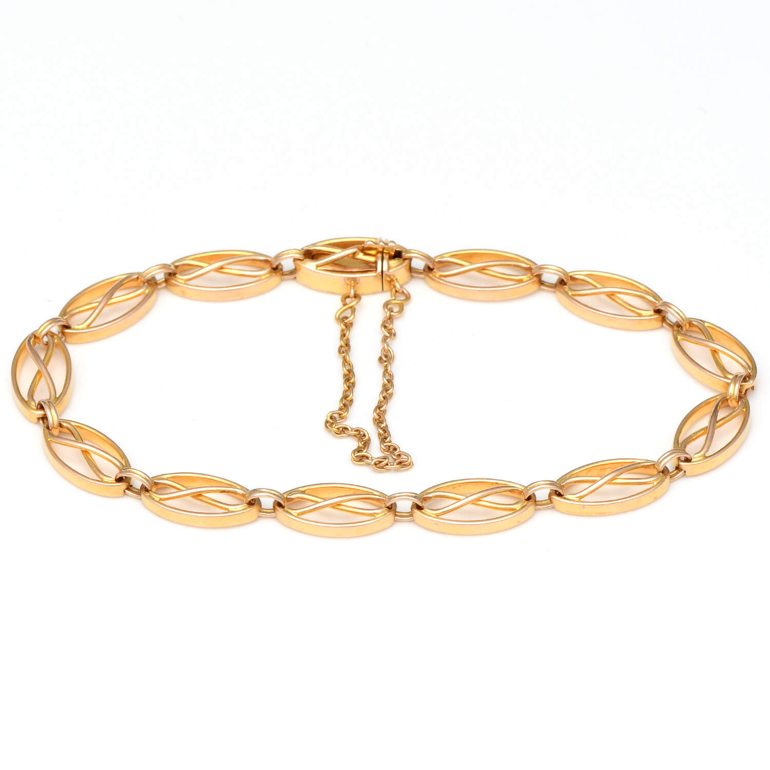 14KY Infinity Oval Link Bracelet-1