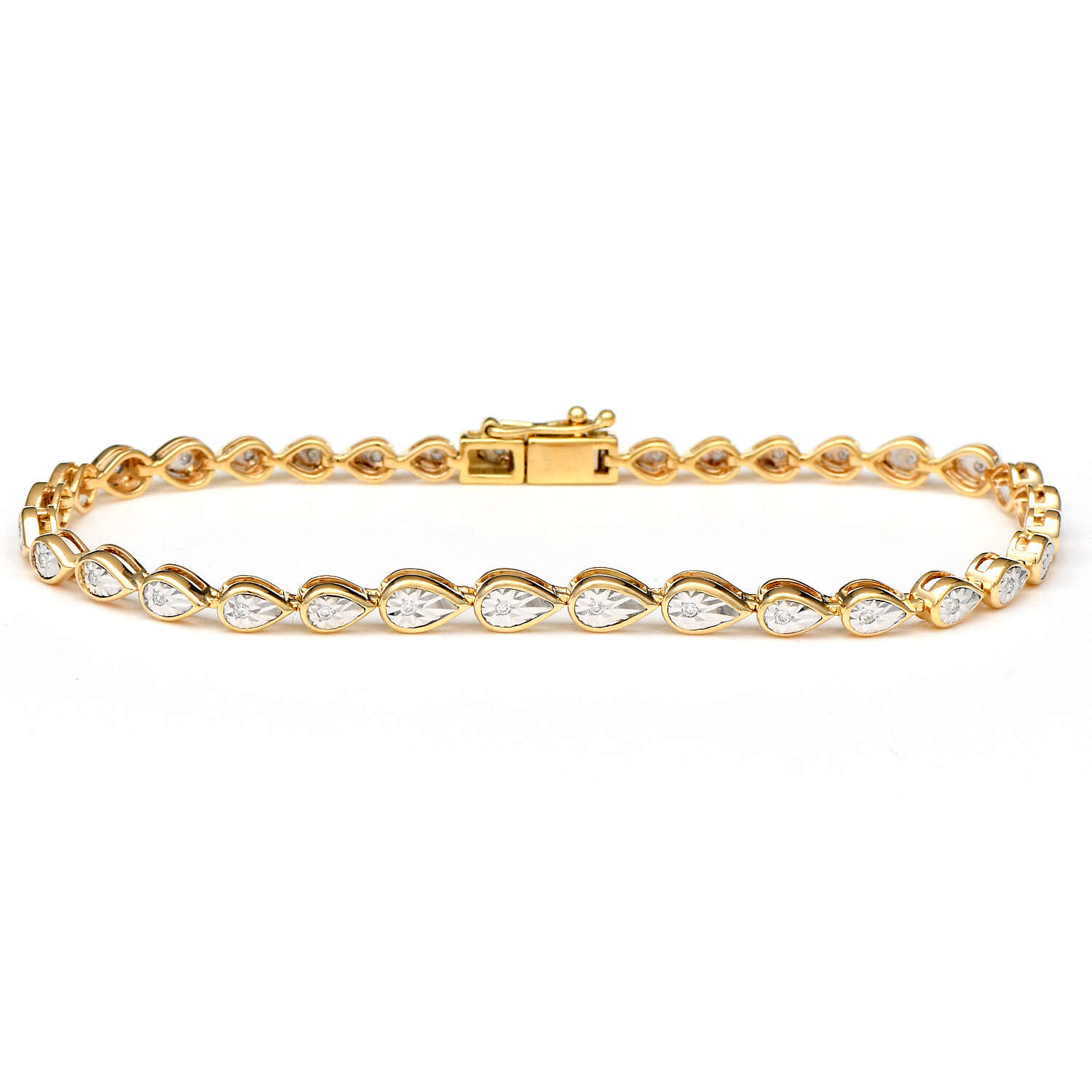14KY Diamond(0.21) Line Bracelet-1