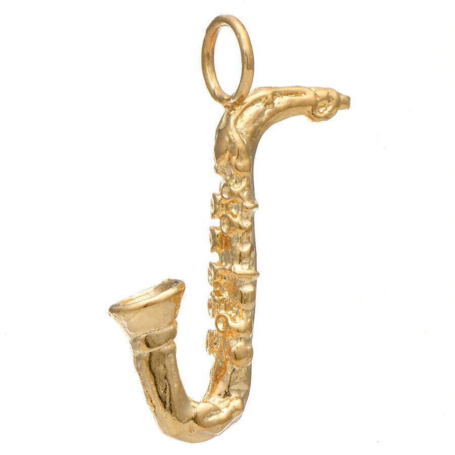 14KY Vintage Saxophone Charm-1