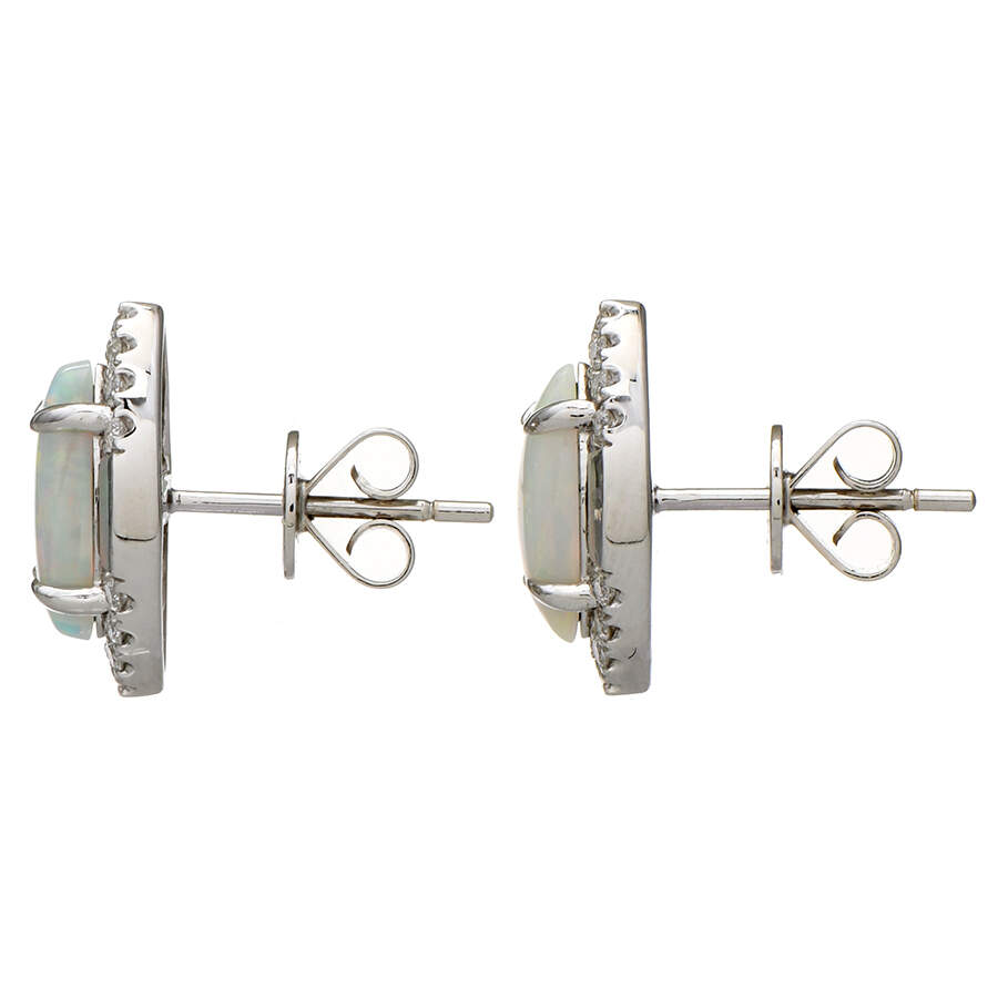 14KW Opal(1.45) & Diamond(0.26) Stud Earrings-2