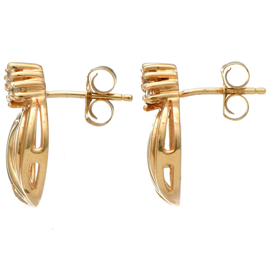 14KY Diamond(0.10) Accent Stud Earrings-2