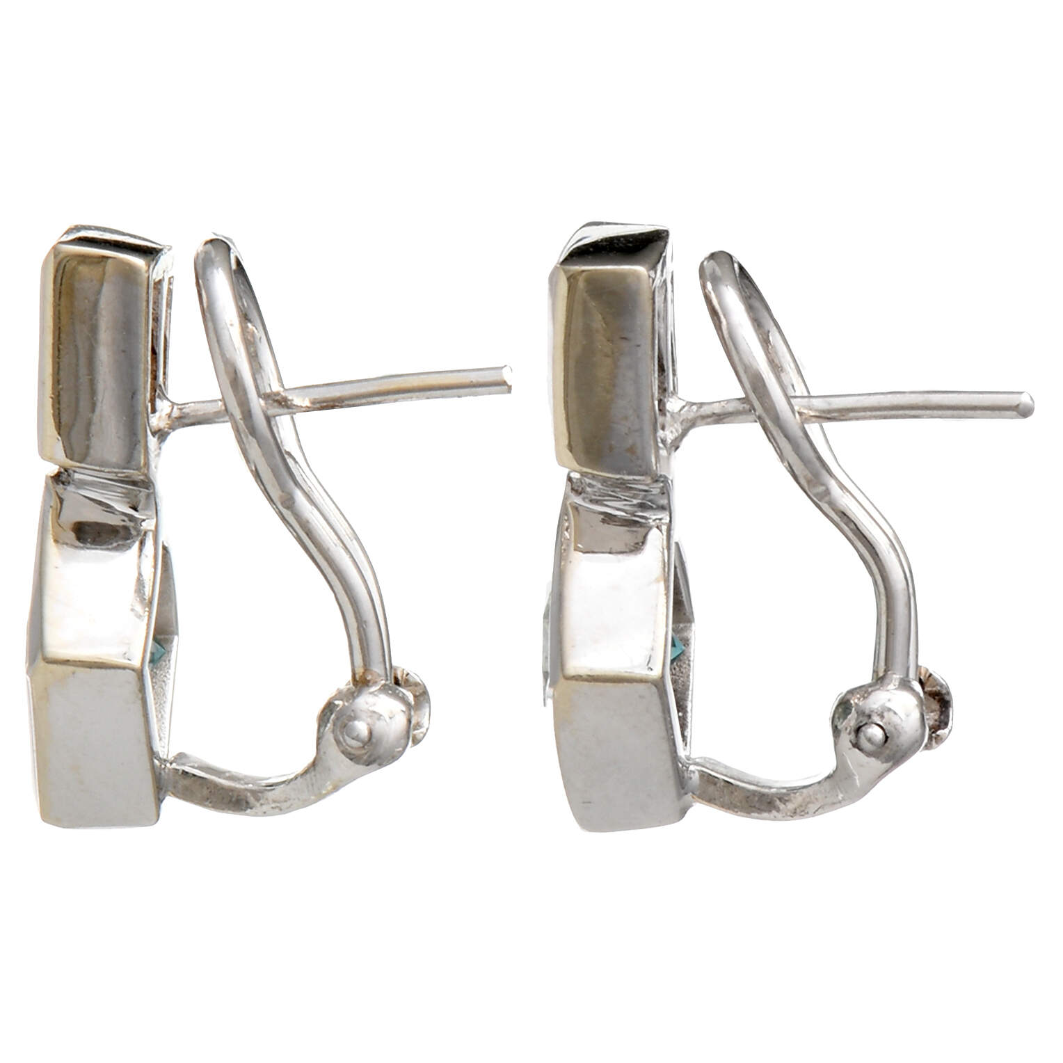14KW Irradiated Blue & White Diamond(2.16) Earrings-2