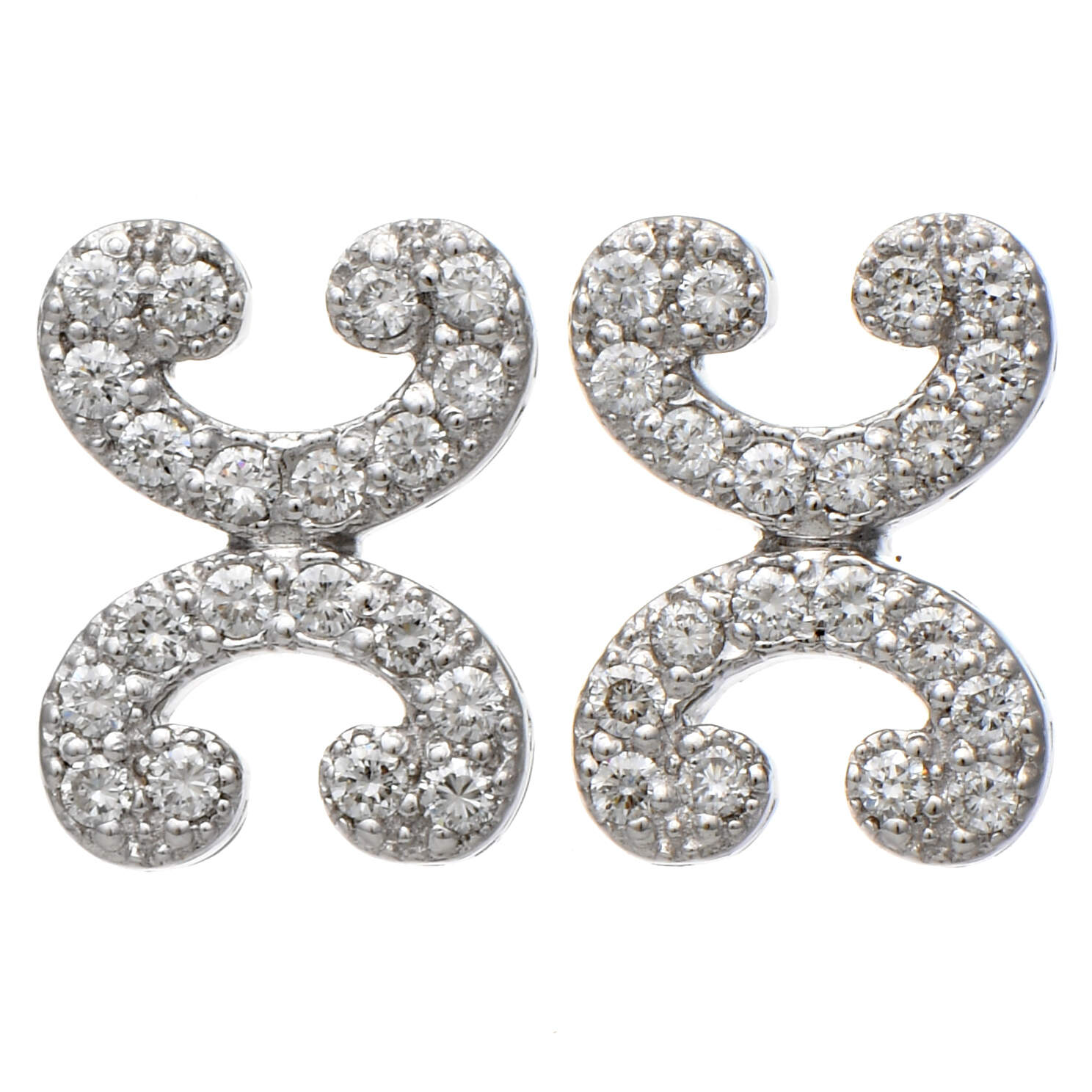 18KW Pave Diamond(0.40) Sculptural Earrings-1