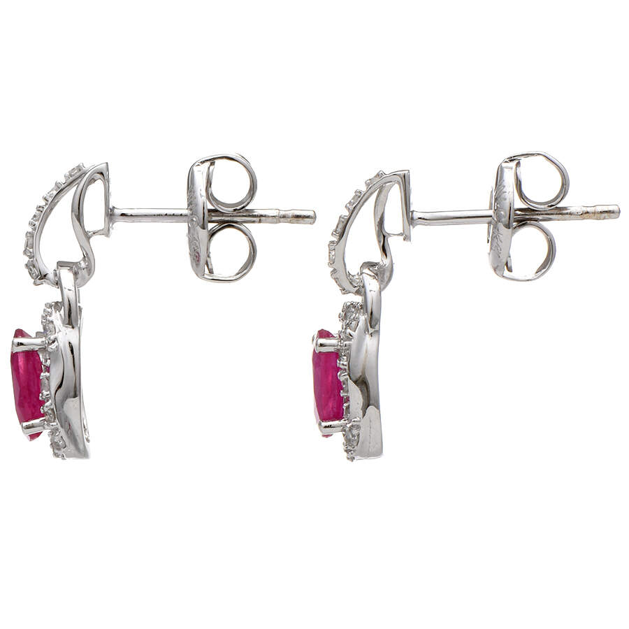14KW Ruby(0.80) & Diamond(0.14) Earrings-2