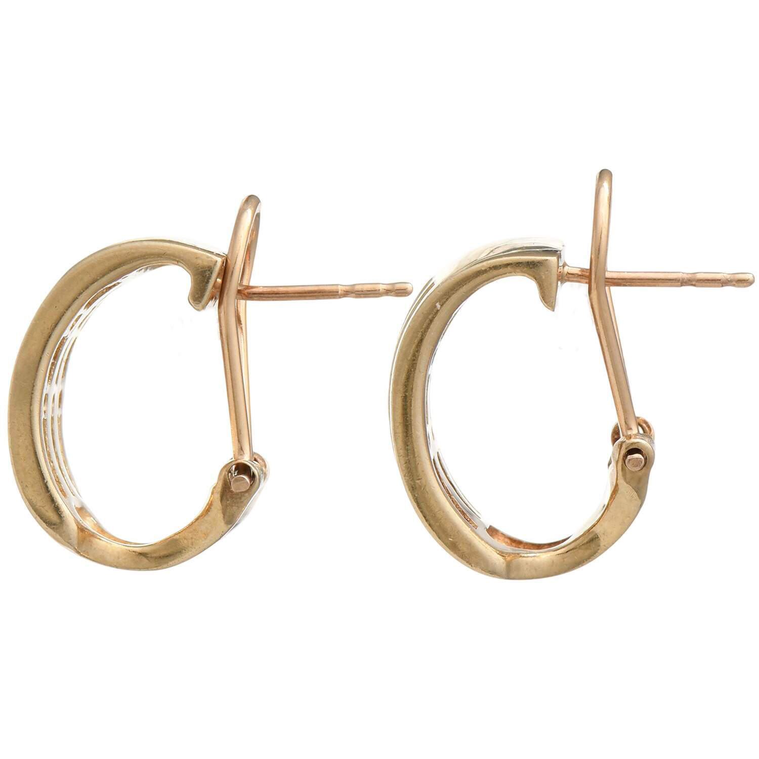 10KY Light Brown Diamond(0.90) Channel Hoop Earrings-2