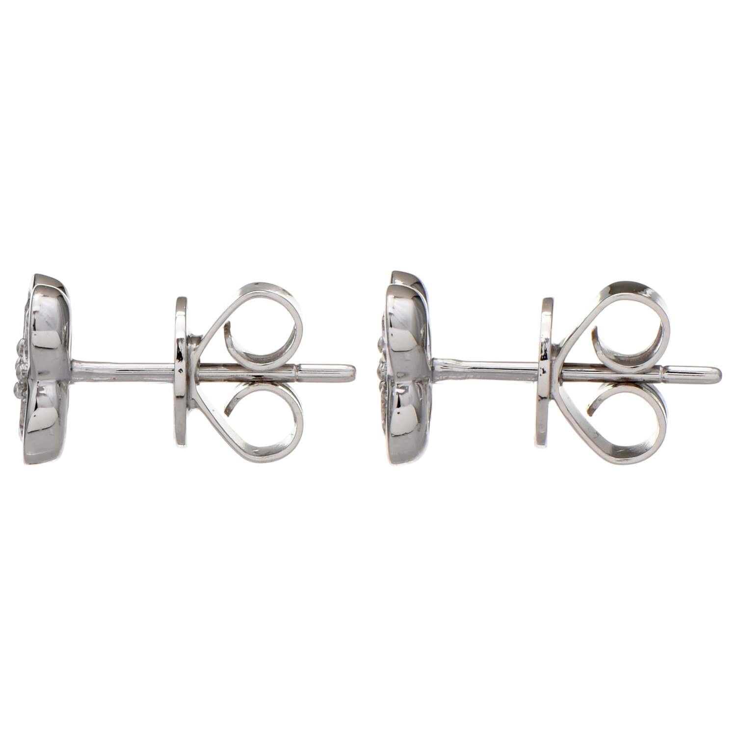 Platinum Diamond(0.85) Clover Stud Earrings-2